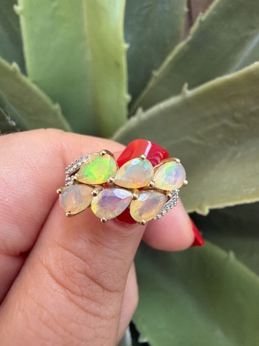 9ct gold ethiopian opal - gold,