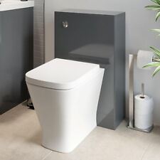 Grey Gloss Back To Wall Toilet Unit with Toilet - 500mm Single Flush Modern