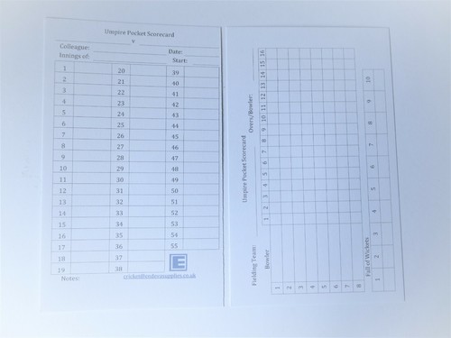 Cricket umpire match cards - match,