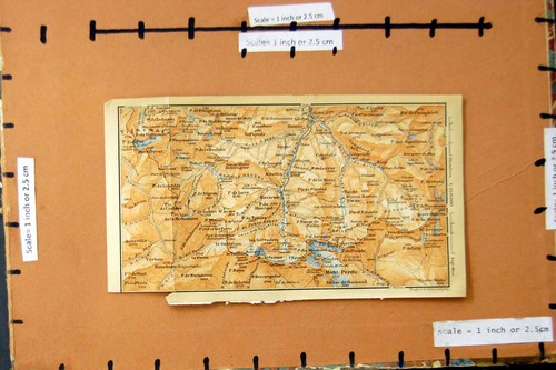Original old antique print - old, map