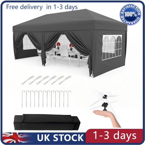 3x6m pop gazebo heavy duty - up,