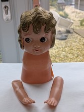 vintage Celluloid Googly Eyed Kewpie half doll DAMAGED - made in Japan