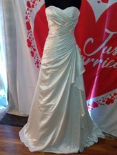 Wedding dress size 12 ivory satin Ronald Joyce, see measurement chart, V