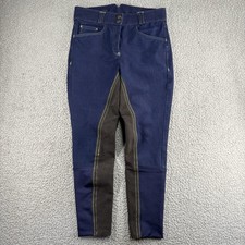 Equestrian Riding Jeans Womens W30 L26 Hybrid Denim Suede Patch Horse Breeches
