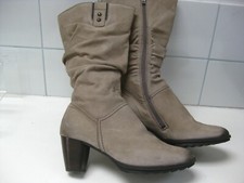 ARA BIKER BOOTS COWBOY 7.5 41.5 stone taupe leather engineer ladies real
