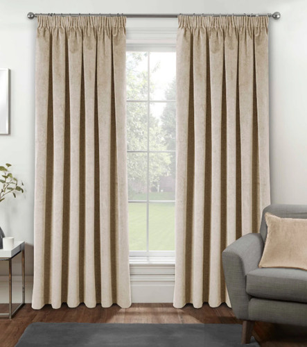 Velour lined tape curtains - lined, 3"