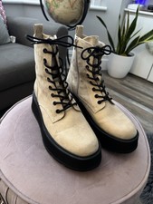 Catwalk Beige Vegan Suede Platform Chukka Boots NEW Uk 7 Eu 40