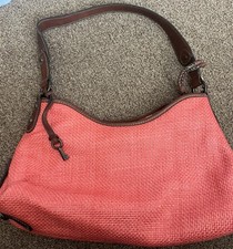 Fossil Women's Handbag Fabric Outside With Striped Lining New Without Tags