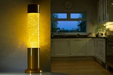 Nova Yellow Metallic Glitter Lamp 38cm Gift Boxed Mains Powered UK Plug
