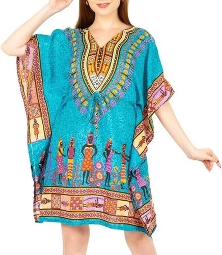 African kaftan short dress - short,
