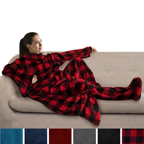 Wearable blanket with foot - blanket,