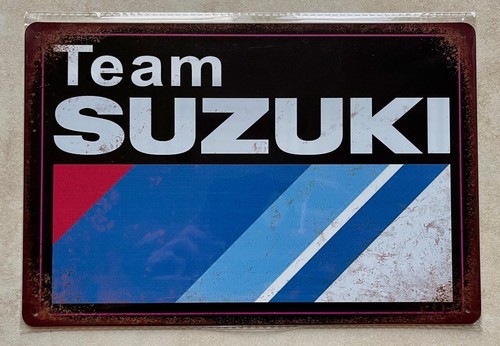 Team suzuki metal sign man - suzuki,