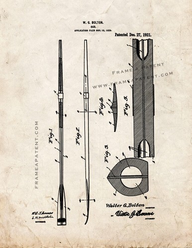 Oar patent print old - print,