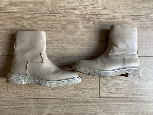 Men beige faux - beige, leather