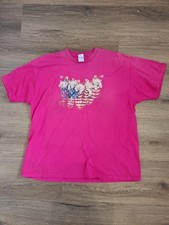 435 Pink American Flag Cats Sock Tee - Size XXL