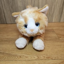 Aurora Flopsie Cat Kitten Ginger  Tabby Soft Plush Beanie Lying Down Toy 10” 