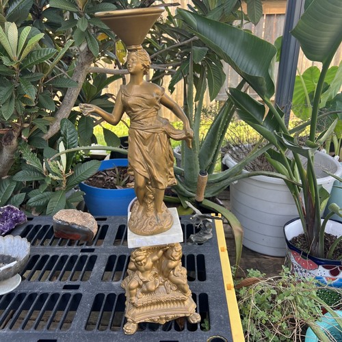 Vintage figural spelter statue - figural,