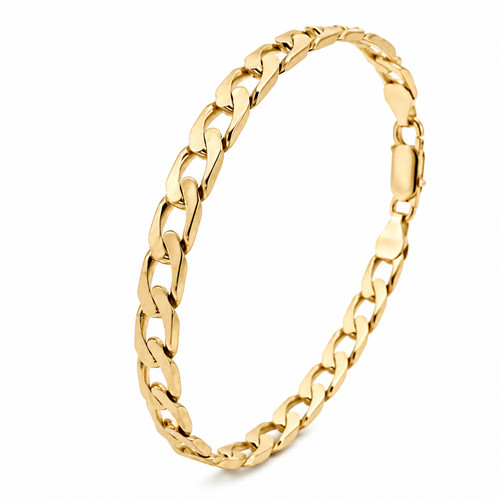 Gold curb bracelet - curb,