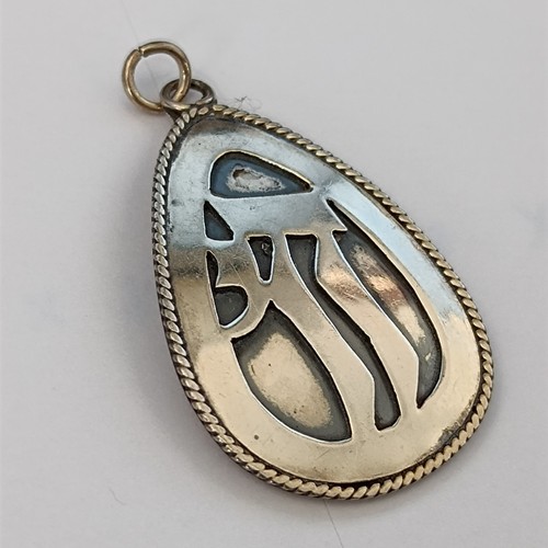 Large silver chai - silver, pendant