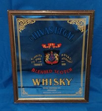 1970s Chivas Regal Framed Pub Mirror 15.5 X 19.5 inches 39 X 50 cm Excellent
