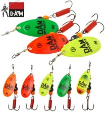 DAM Fluo Spinners Fishing Spinner Low Light / Murky Fish Lures Hi-Viz Lure