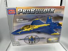 Vintage Mega Bloks Pro Builder Battle Series Blue Thunder 9781 Airplane (2003)