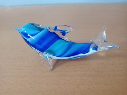 Decorative blue glass dolphin - decorative,