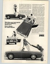 1966 Austin Healey Sprite  Convertible 4 Car Photos Vintage Car Print Ad 