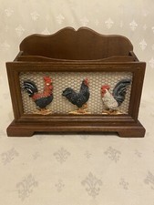 Vintage Wood Farmhouse Rustic Chicken Recipe Card Holder/letter Rack/Organiser