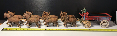 Cast iron horse drawn wagon - iron,