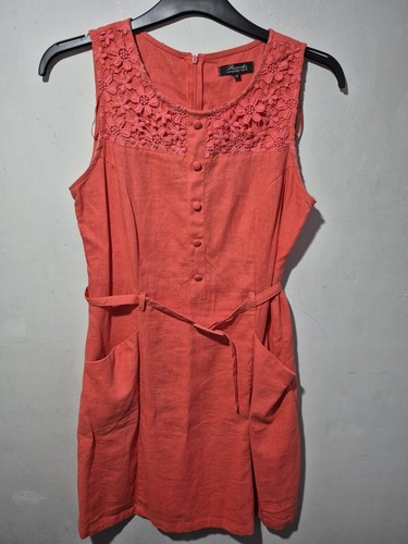 Linen blend summer dress size - linen,