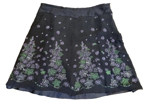 Flowy brown silk skirt - flowy,