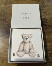Crumble & Core ‘Teddy’ Cute Teddy Bear  Card & 925 Stamped Bear Earrings New