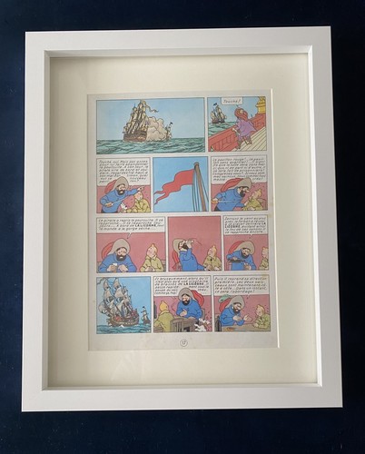 Vintage framed original tintin - vintage,