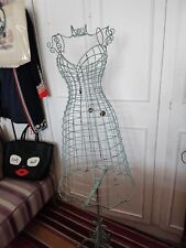 Vintage Antique Mannequin Metal Wire  Shabby Light Blue Display 