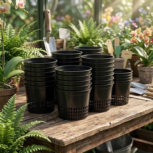 Black plastic net pots for - pots,