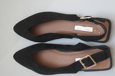 Sandals Suede Black Slingback