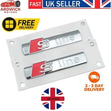 2Pcs Silver & Red S Line Badge