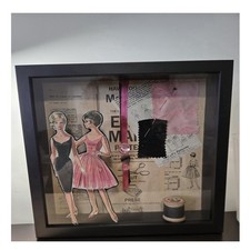 Framed vintage 1960s sewing - framed,