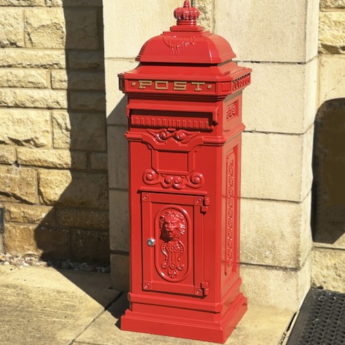 Victorian red post box 103cm - victorian,