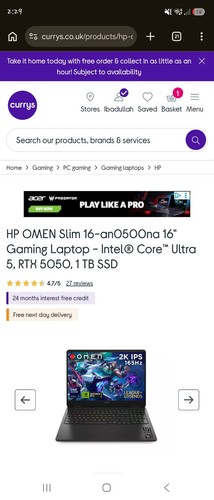 Omen slim an050ona - slim, 16-an050ona