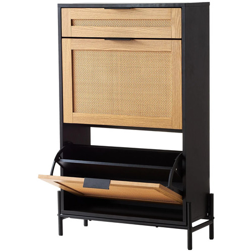 Rattan shoe cabinet - cabinet,, narrow