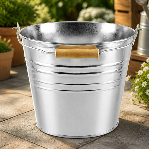 10l galvanised steel bucket - galvanised,