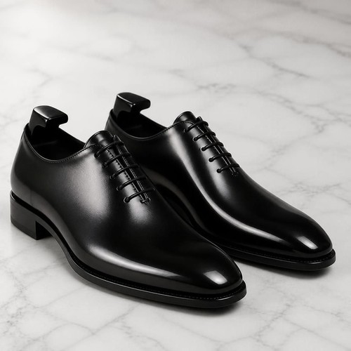 Mens handmade black leather - black,