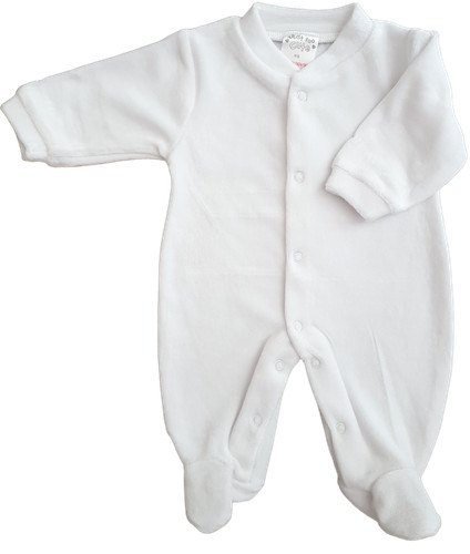 Baby white velour - , sleepsuit
