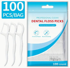 100pk Dental Floss Sticks Interdental Tooth Harps Teeth Picks Oral Plaque Care