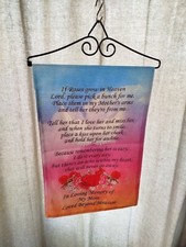 If Roses Grow In Heaven Garden Memorial Flag With Metal Wall Hanger