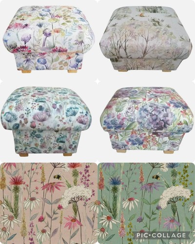 Voyage fabric footstools - voyage,
