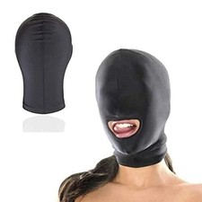 Black Mouth Hole Bondage Head