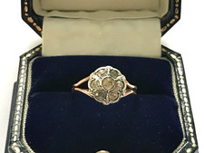 Victorian Gold & Silver Antique Ring Paste stone 9ct Gold & Silver Ring - Size O